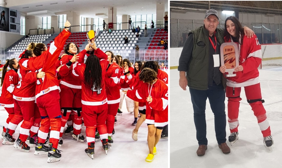 Doğubayazıt Karaşeyh köyünden Elif Nur Kaya Türkiye Buz hokeyi Genç Kızlar Balkan Şampiyonu oldu