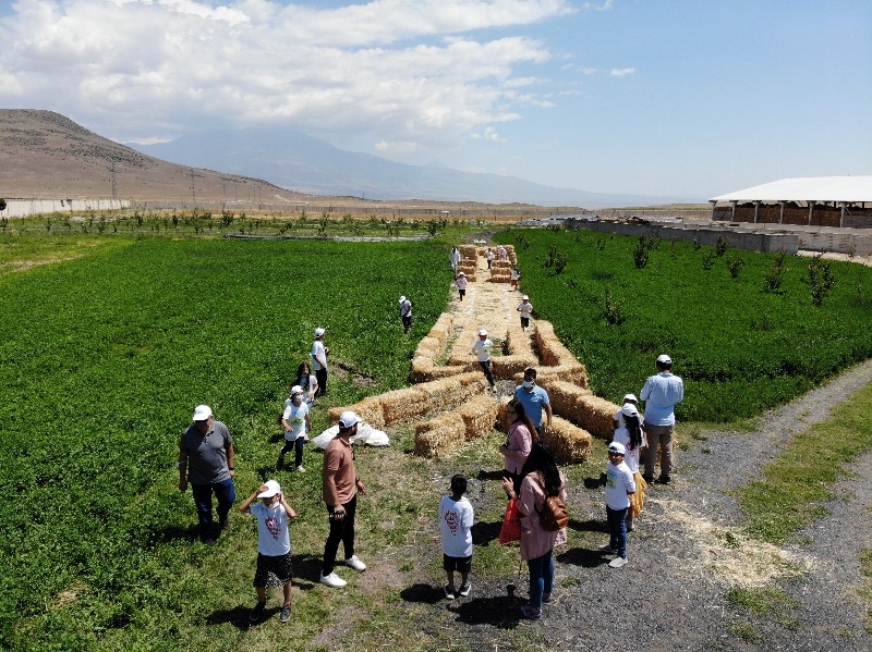 Doğubayazıt’ta öğrencilerin telafi eğitiminde yapay alanda "arkeolojik kazı" deneyimi