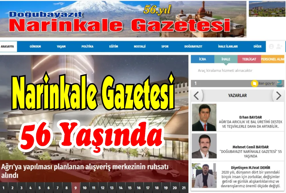 “DOĞUBAYAZIT NARİNKALE GAZETESİ” 56 YAŞINDA