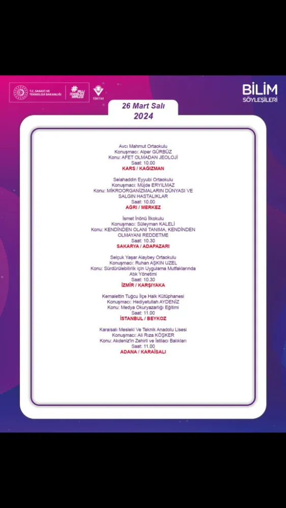 Doç. Dr. Müjde ERYILMAZ TÜBİTAK Bilim söyleşisi kapsamında Doğubayazıt'ta 