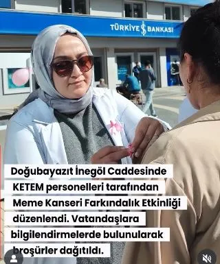 Doğubayazıt İlçe Sağlık Müdürlüğü KETEM “Erken teşhis, hayat kurtarır”  -Kanser taramanızı yaptırınız- standı 