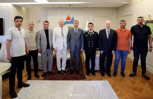 Rektör Gülçin, Türk-Rus İş Dünyası Genel Başkanı Maksut Konyar ve beraberindeki heyeti makamında misafir etti